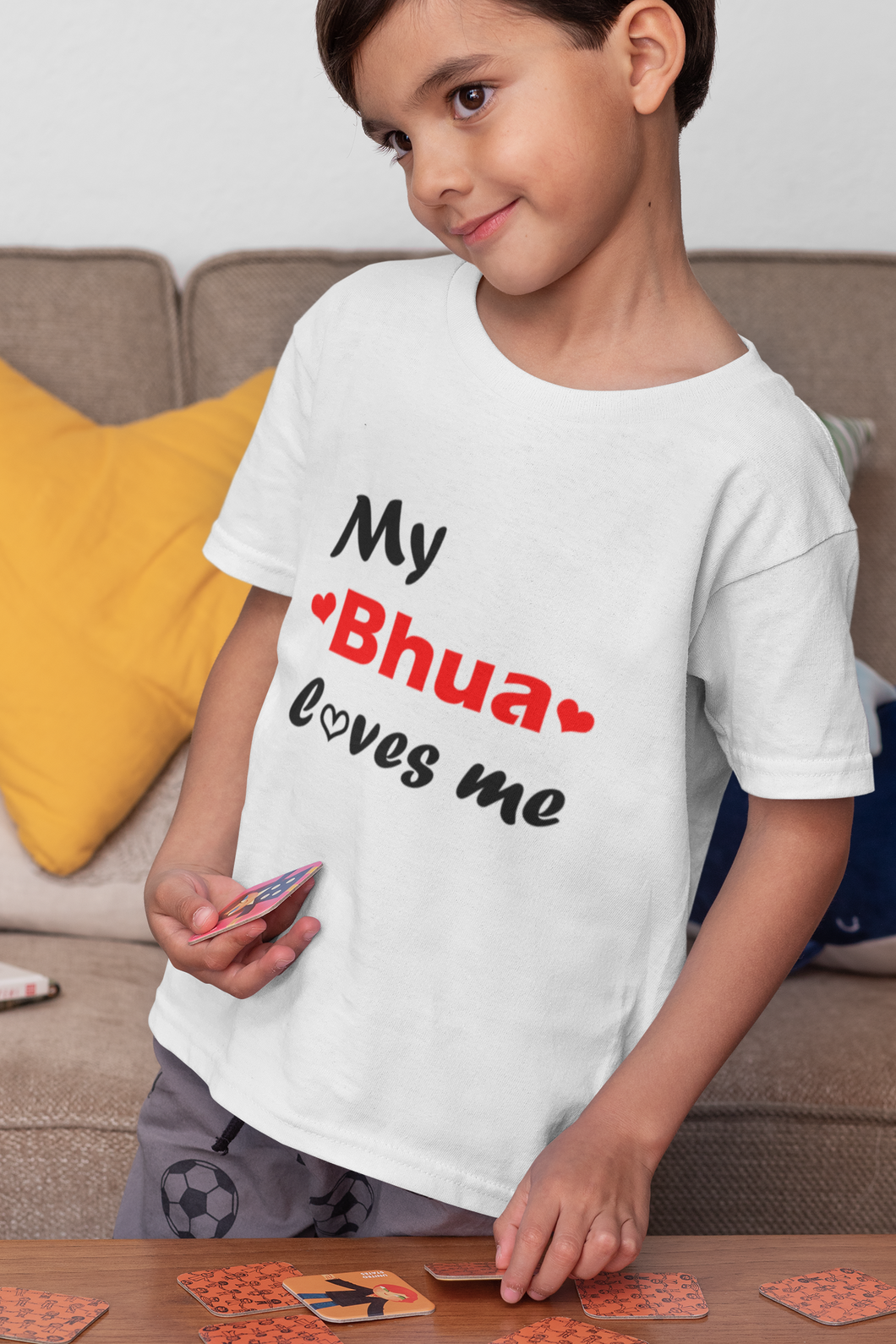 Bhua Loves Me Half Sleeves T-Shirt for Boy-KidsFashionVilla