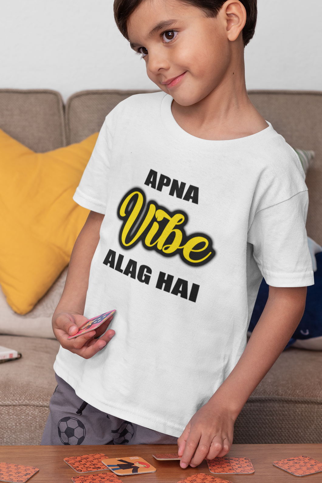Apna Vibe Alag Hai Half Sleeves T-Shirt for Boy-KidsFashionVilla