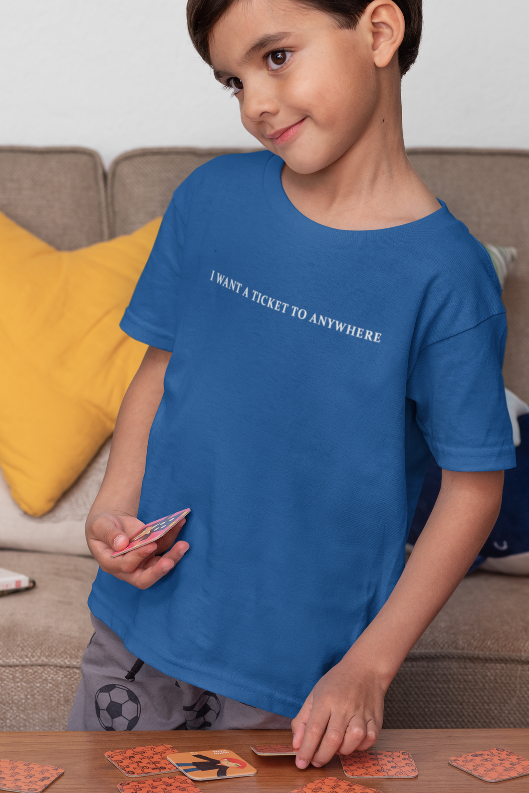 I Want Ticket Minimals Half Sleeves T-Shirt for Boy-KidsFashionVilla