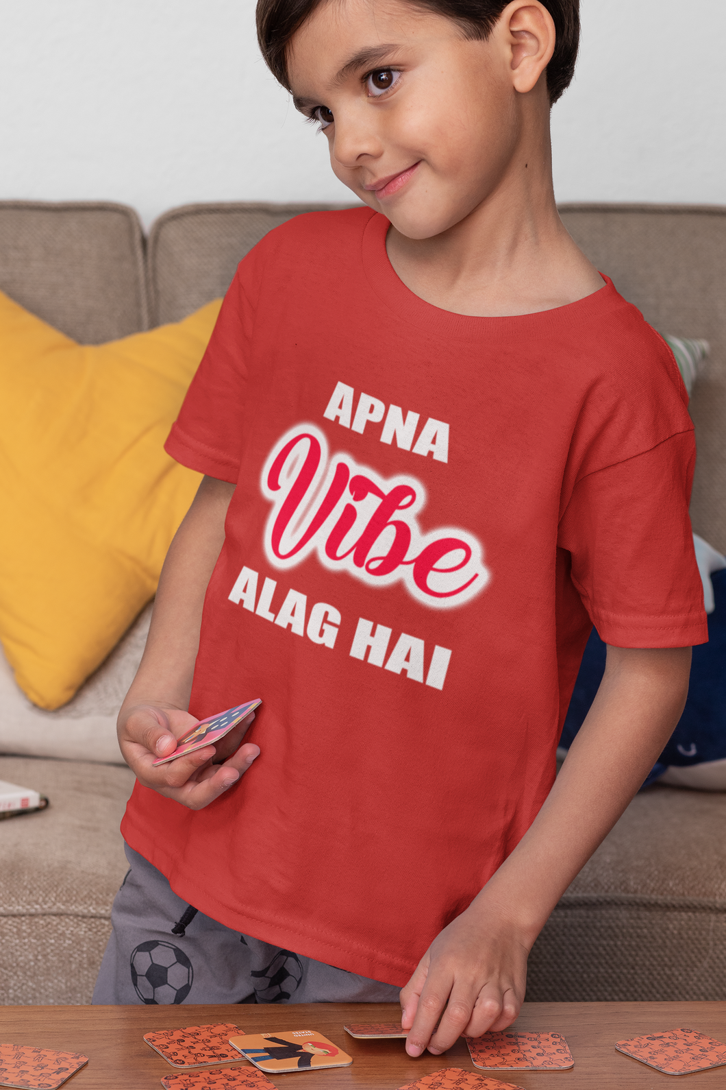 Apna Vibe Alag Hai Half Sleeves T-Shirt for Boy-KidsFashionVilla
