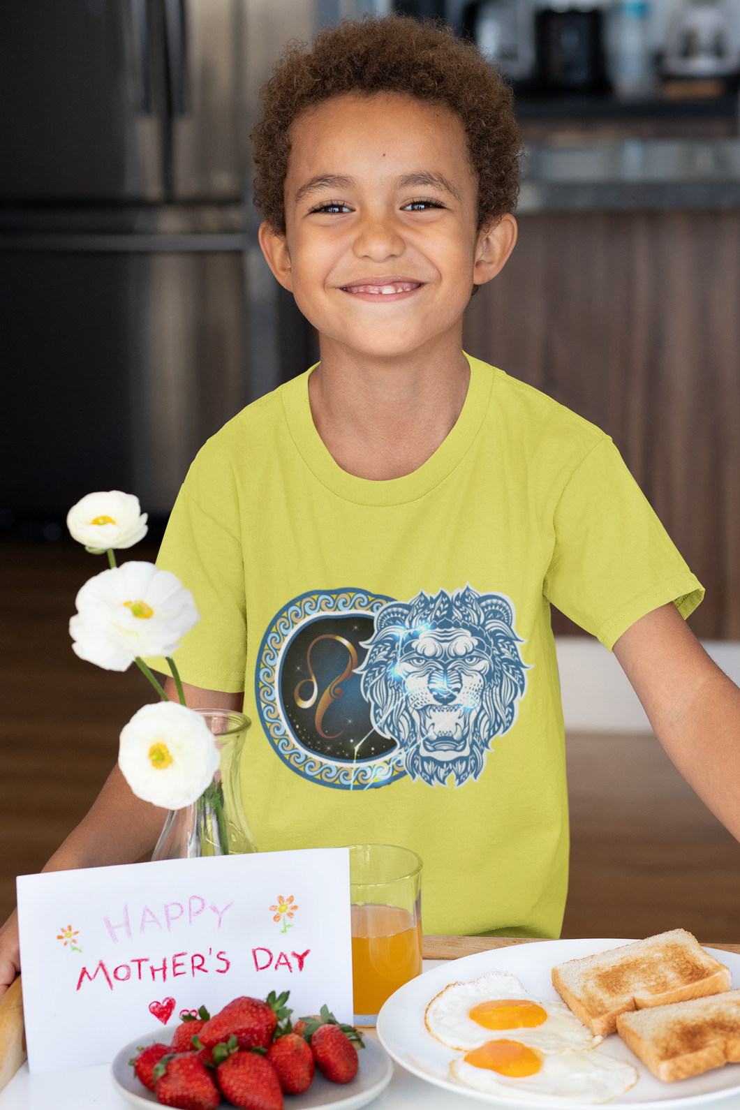 Leo Zodiac Sign Half Sleeves T-Shirt for Boy-KidsFashionVilla