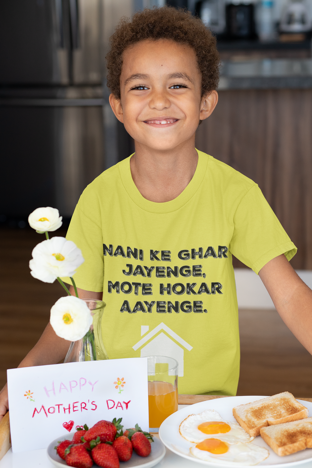 Nani Ke Ghar Jayege Half Sleeves T-Shirt for Boy-KidsFashionVilla