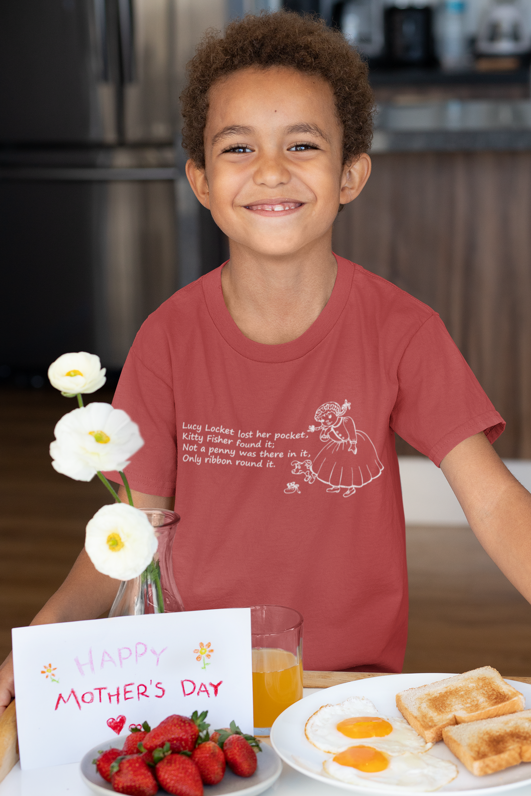 Lucy Locket Poem Half Sleeves T-Shirt for Boy-KidsFashionVilla