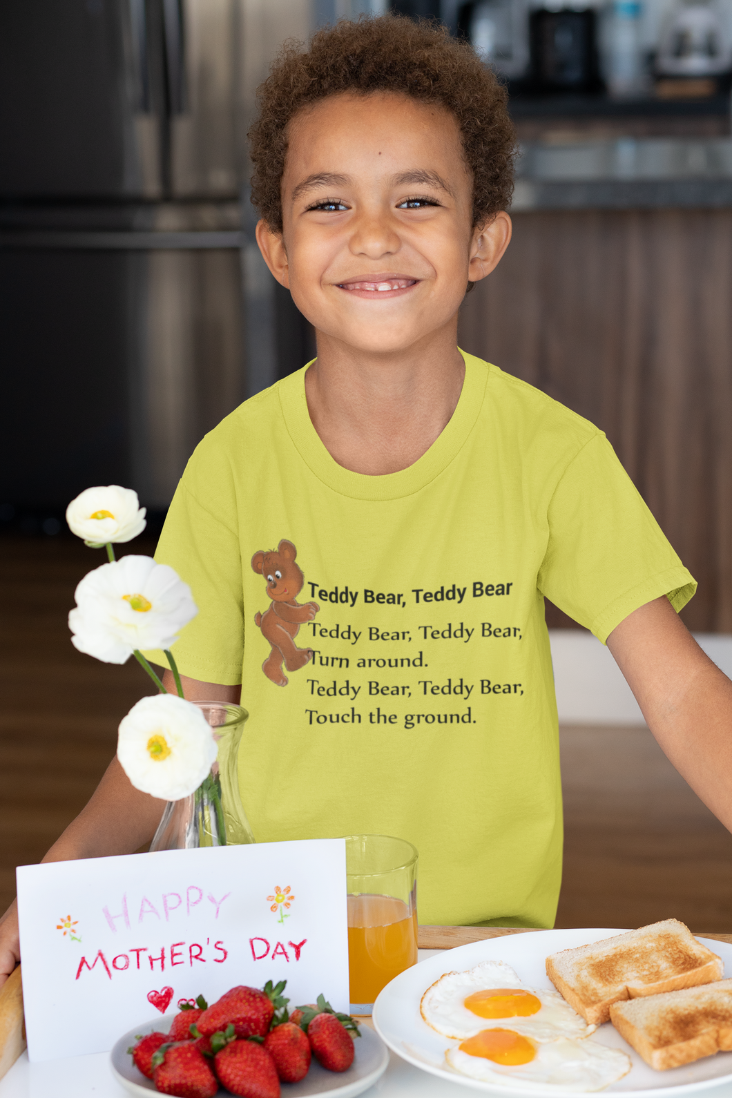 Teddy Bear Teddy Bear Poem Half Sleeves T-Shirt for Boy-KidsFashionVilla