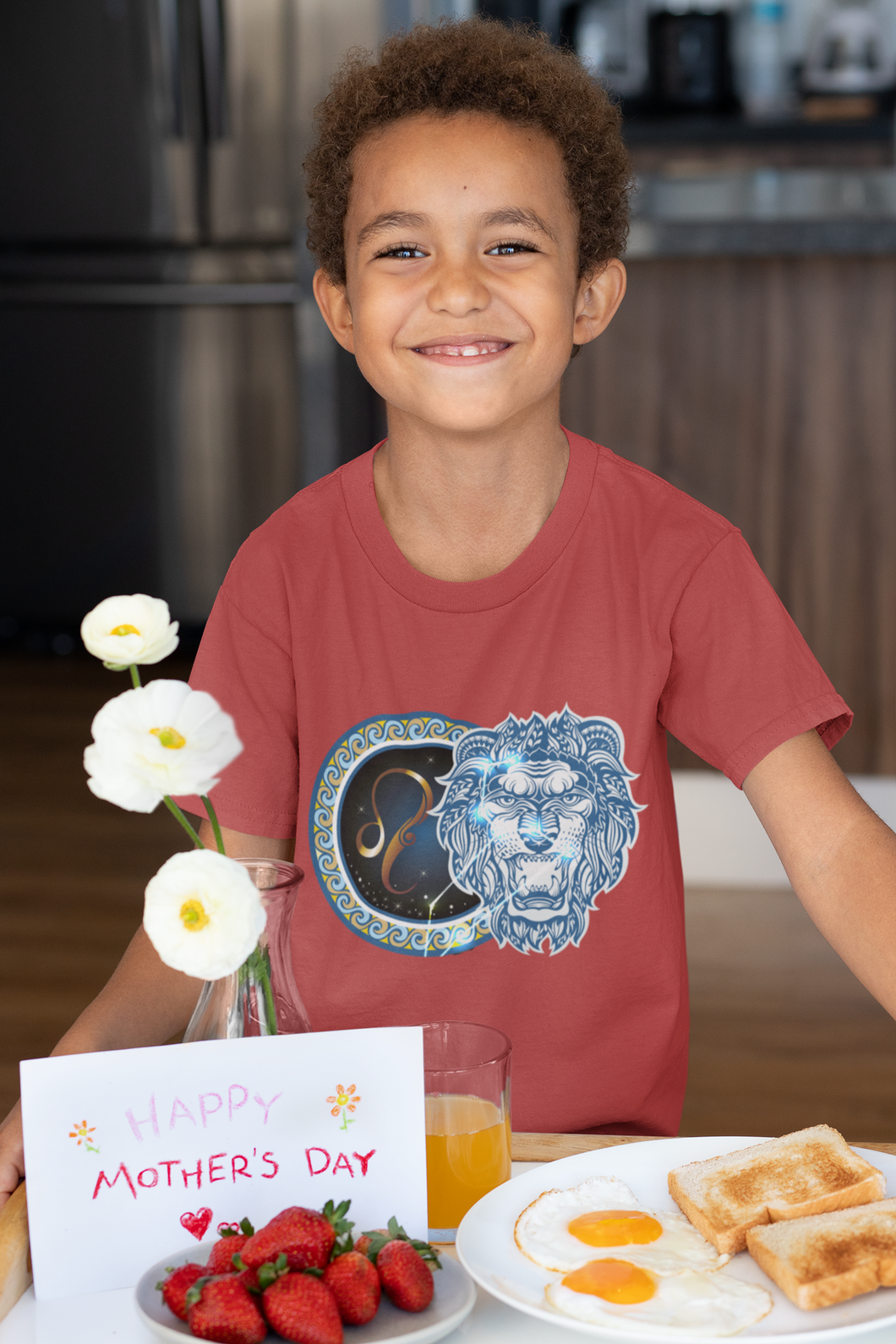 Leo Zodiac Sign Half Sleeves T-Shirt for Boy-KidsFashionVilla