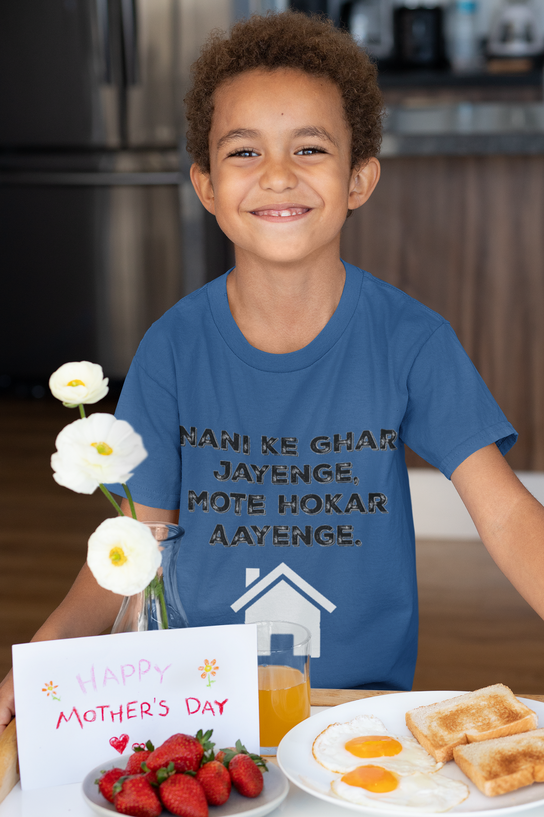 Nani Ke Ghar Jayege Half Sleeves T-Shirt for Boy-KidsFashionVilla