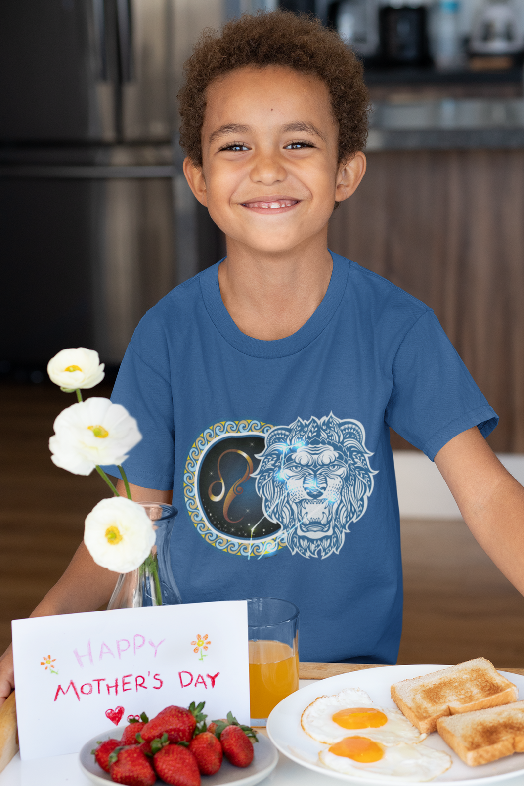 Leo Zodiac Sign Half Sleeves T-Shirt for Boy-KidsFashionVilla