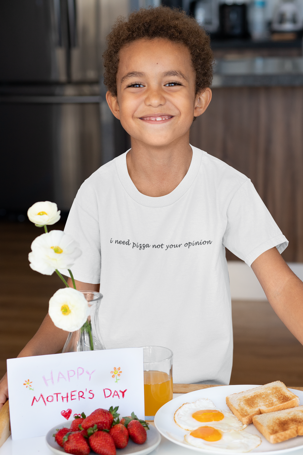 I Need Pizza Minimals Half Sleeves T-Shirt for Boy-KidsFashionVilla