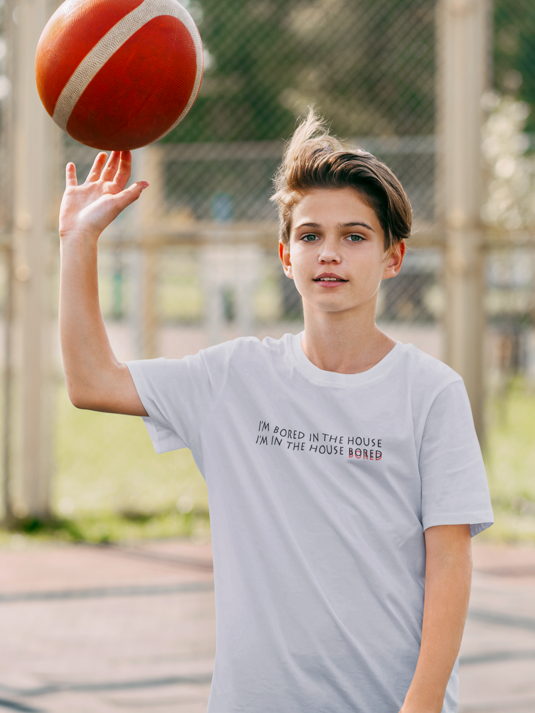 I Am In The Bored House Minimals Half Sleeves T-Shirt for Boy-KidsFashionVilla