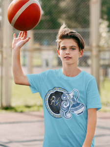 Aquarius Zodiac Sign Half Sleeves T-Shirt for Boy-KidsFashionVilla