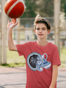 Aquarius Zodiac Sign Half Sleeves T-Shirt for Boy-KidsFashionVilla