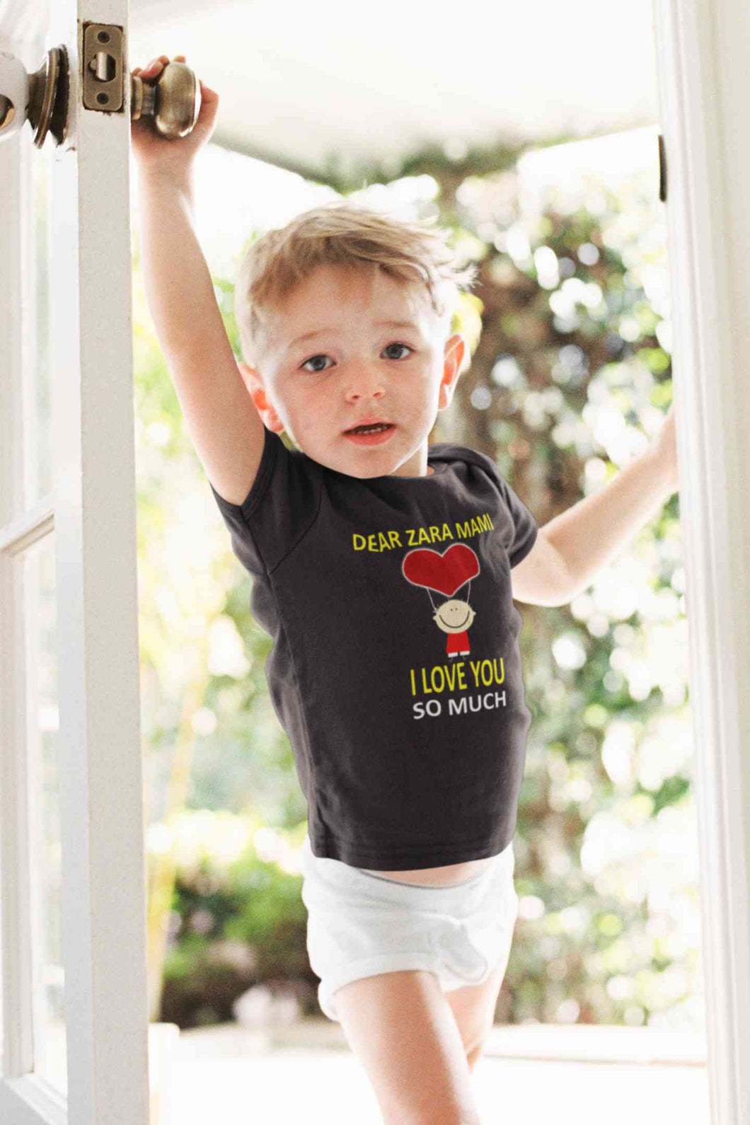 Custom Name I love My Mami So Much Half Sleeves T-Shirt for Boy-KidsFashionVilla