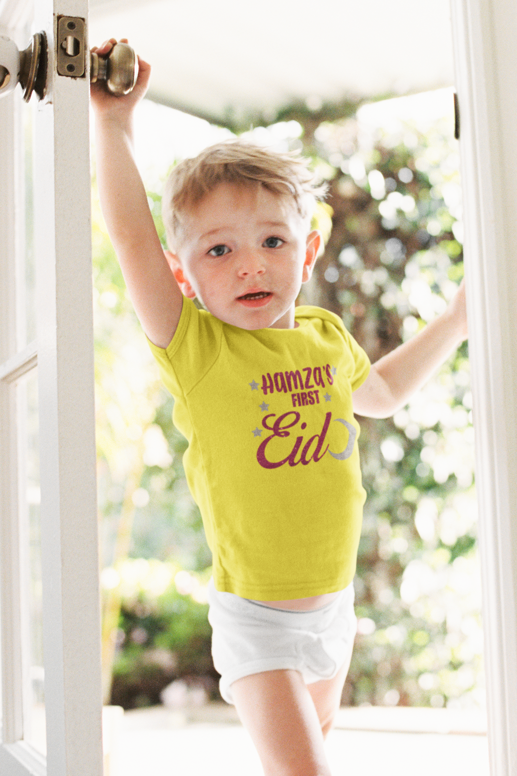 1st Eid Custom Name Half Sleeves T-Shirt for Boy-KidsFashionVilla