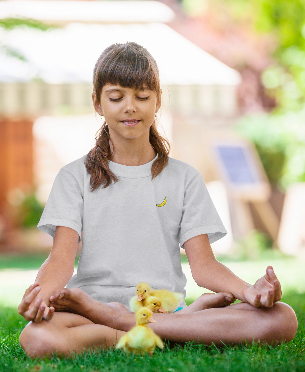 Its Just A Banana Minimals Half Sleeves T-Shirt For Girls -KidsFashionVilla