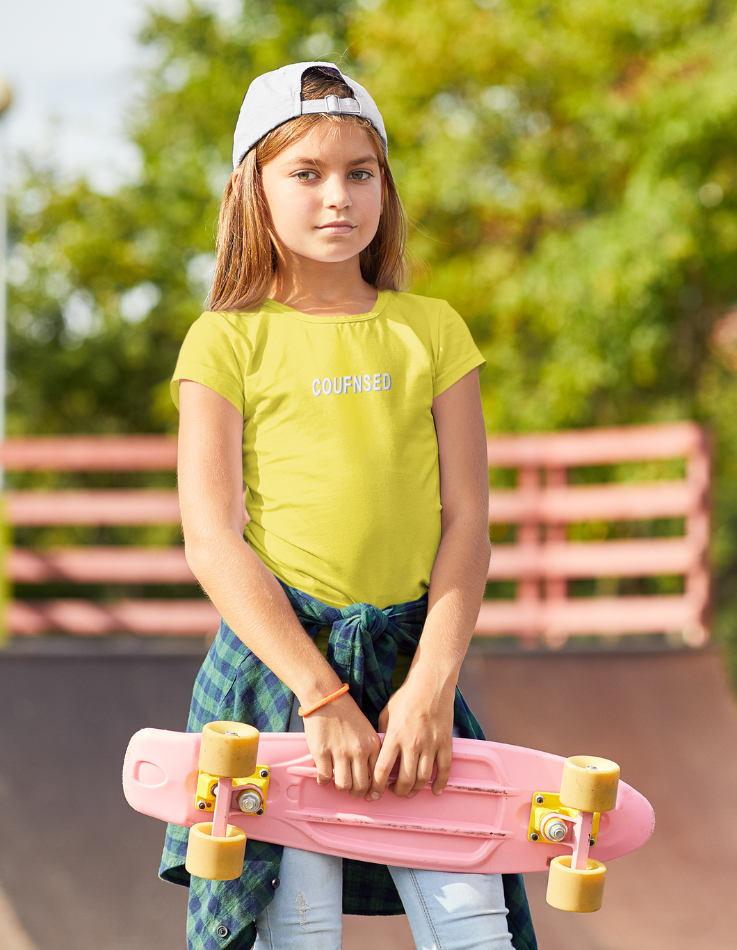 Counfuse Minimals Half Sleeves T-Shirt For Girls -KidsFashionVilla