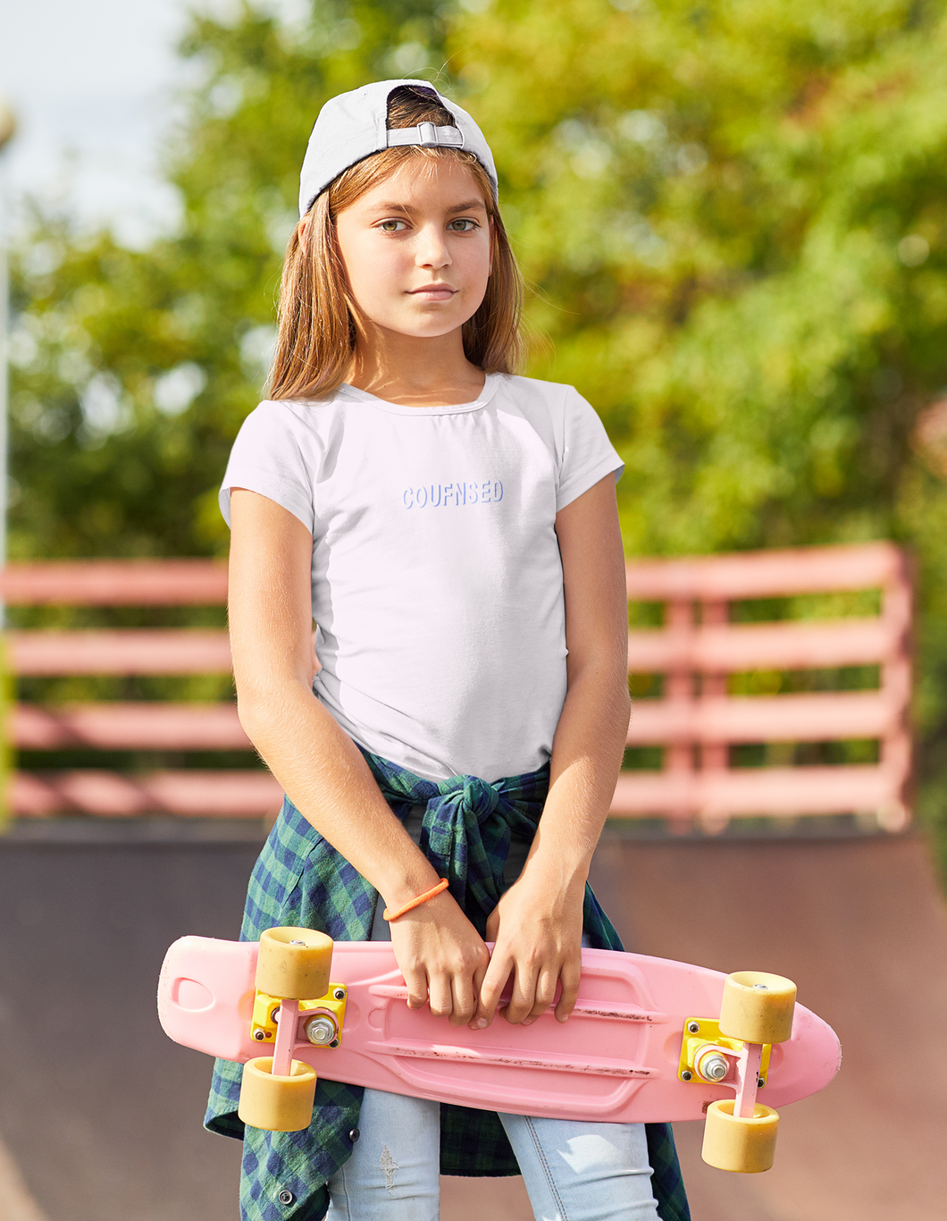Counfuse Minimals Half Sleeves T-Shirt For Girls -KidsFashionVilla