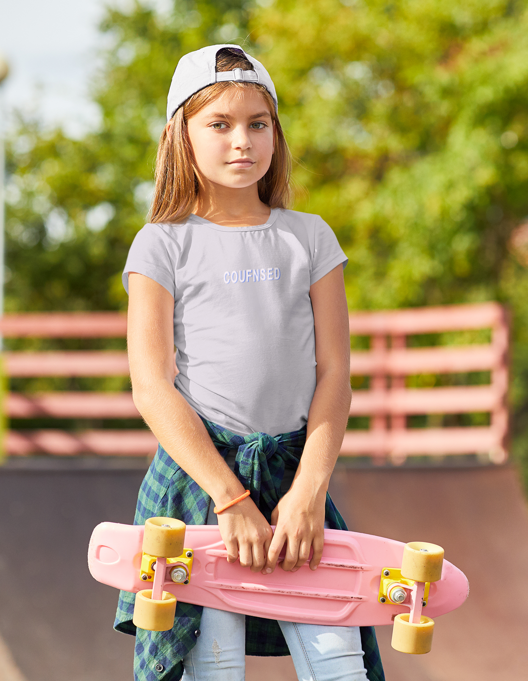 Counfuse Minimals Half Sleeves T-Shirt For Girls -KidsFashionVilla