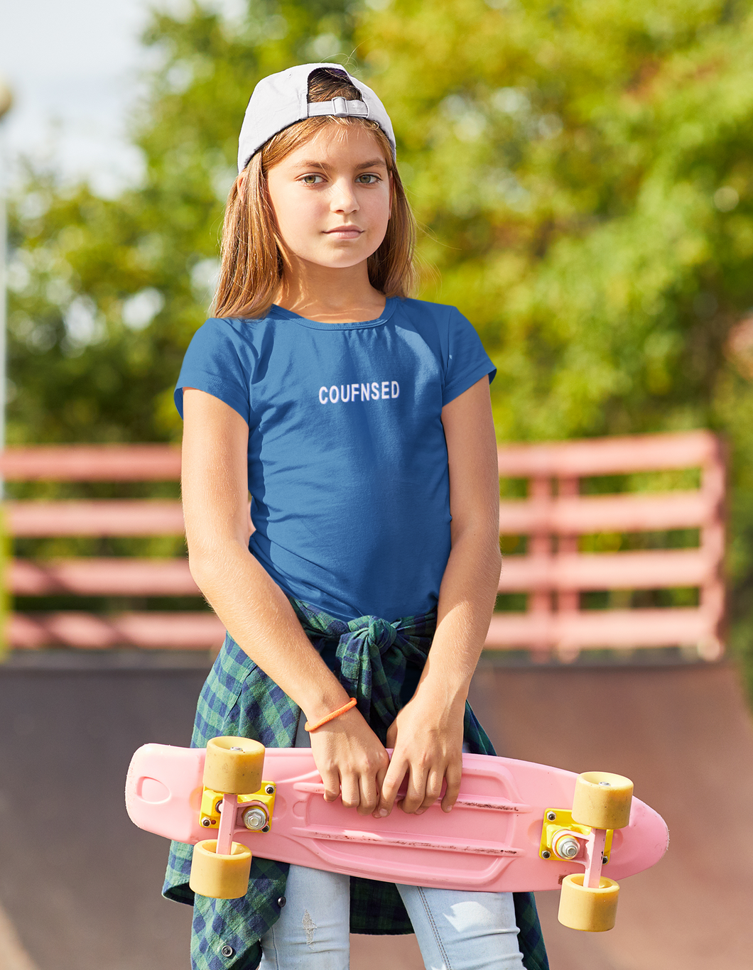 Counfuse Minimals Half Sleeves T-Shirt For Girls -KidsFashionVilla