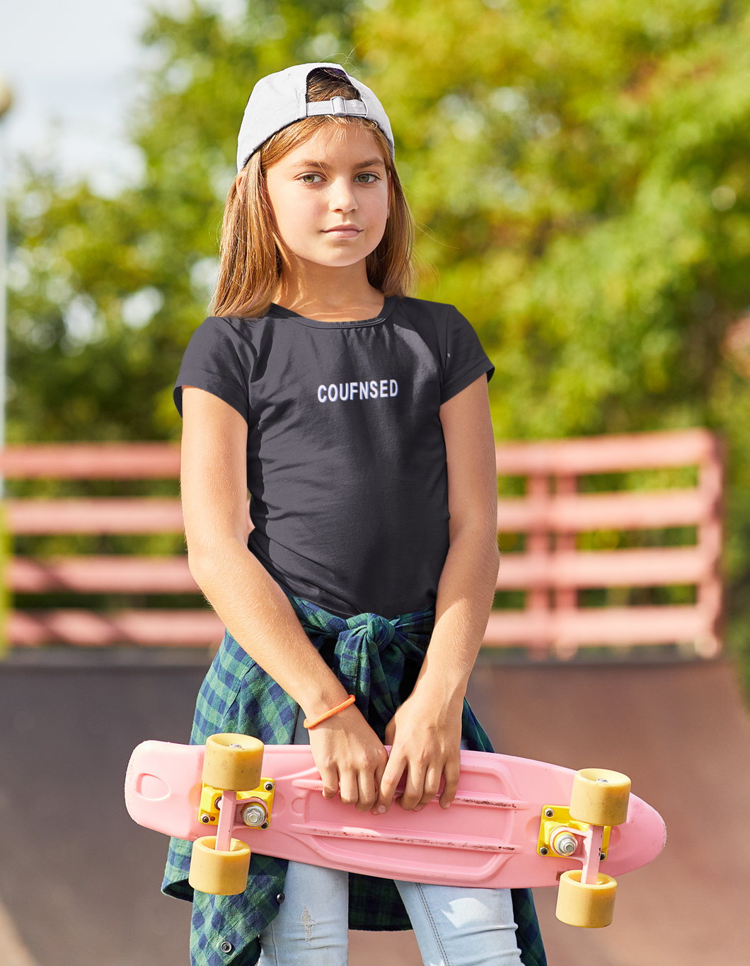 Counfuse Minimals Half Sleeves T-Shirt For Girls -KidsFashionVilla