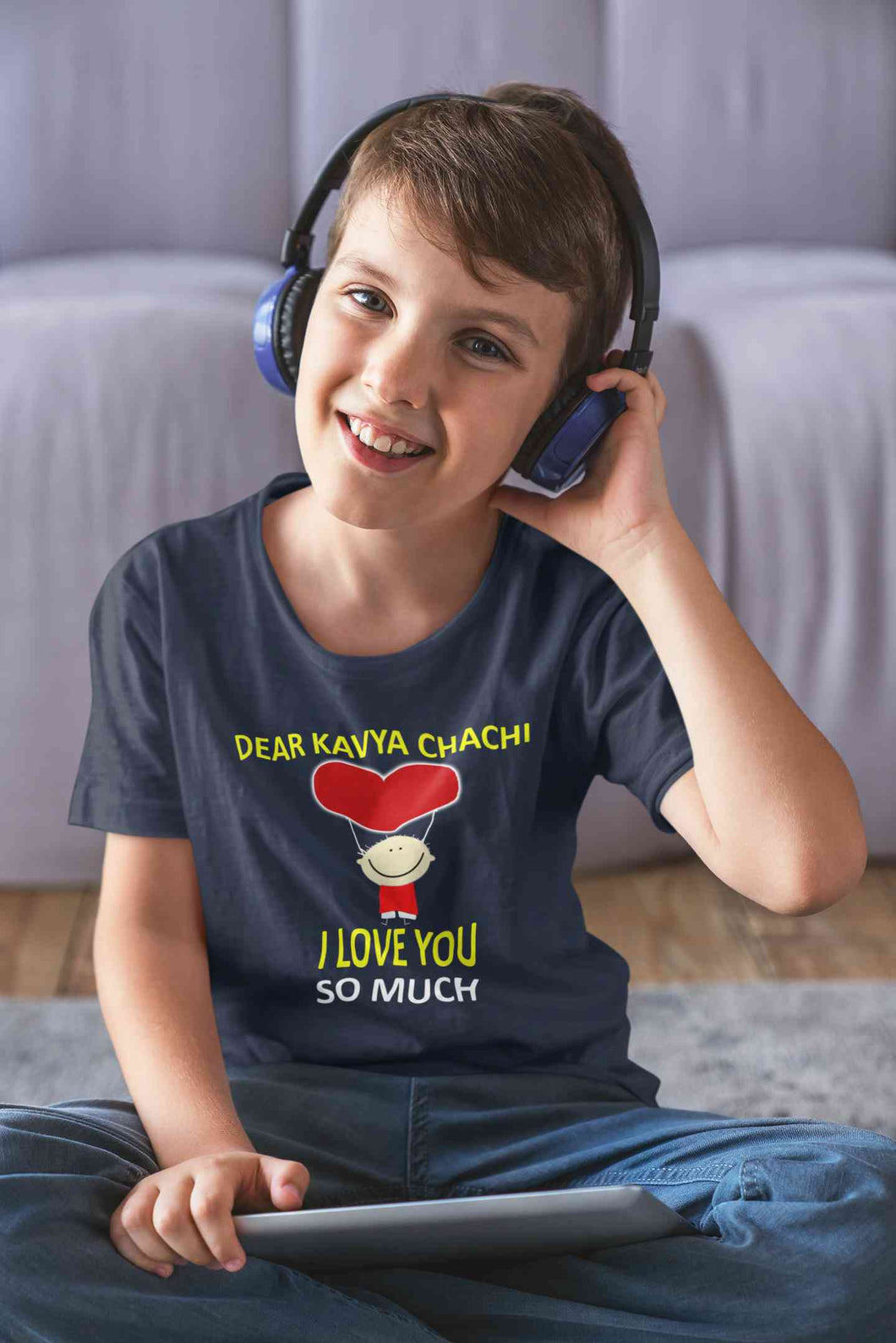 Custom Name I love My Chachi So Much Half Sleeves T-Shirt for Boy-KidsFashionVilla