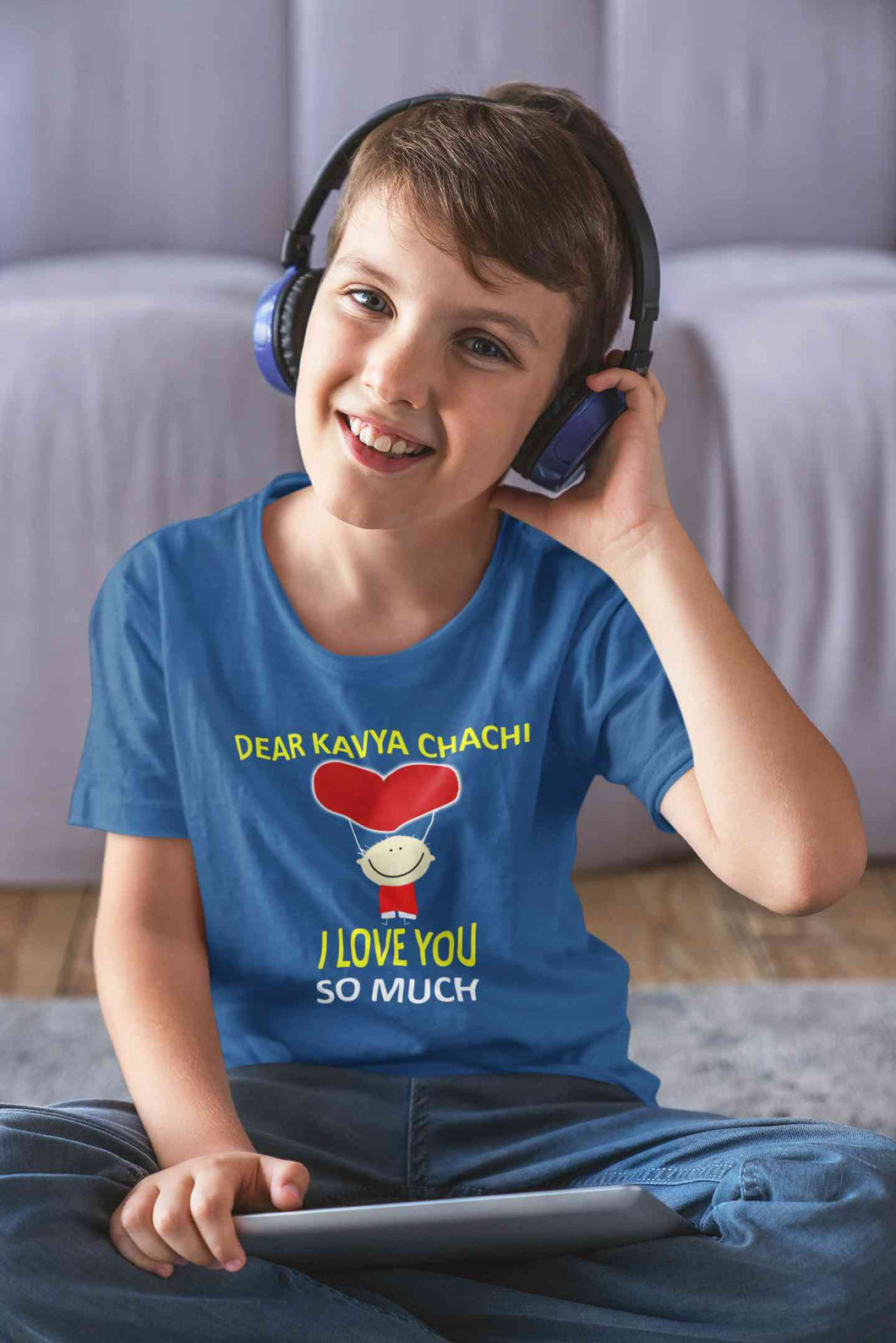 Custom Name I love My Chachi So Much Half Sleeves T-Shirt for Boy-KidsFashionVilla