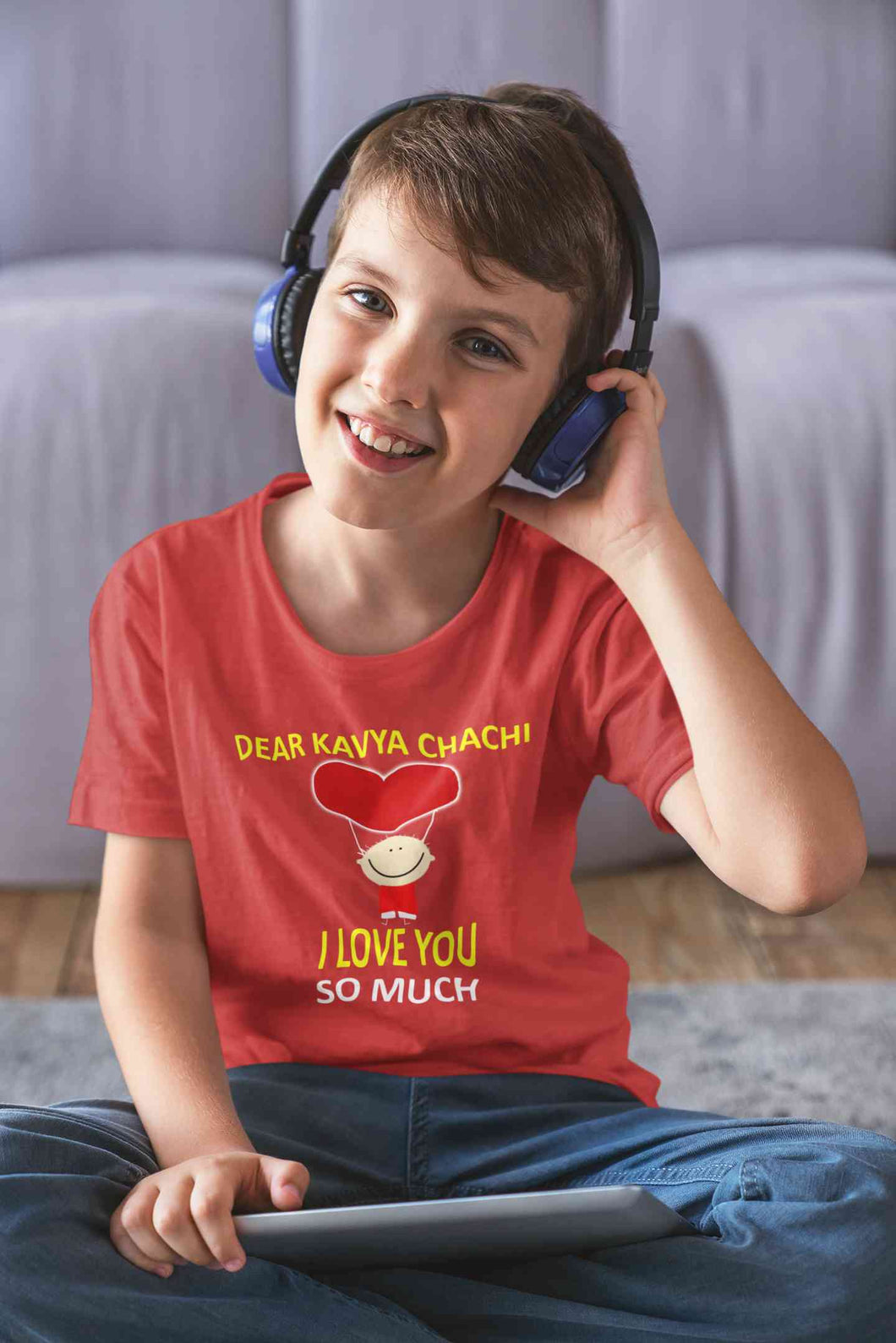 Custom Name I love My Chachi So Much Half Sleeves T-Shirt for Boy-KidsFashionVilla