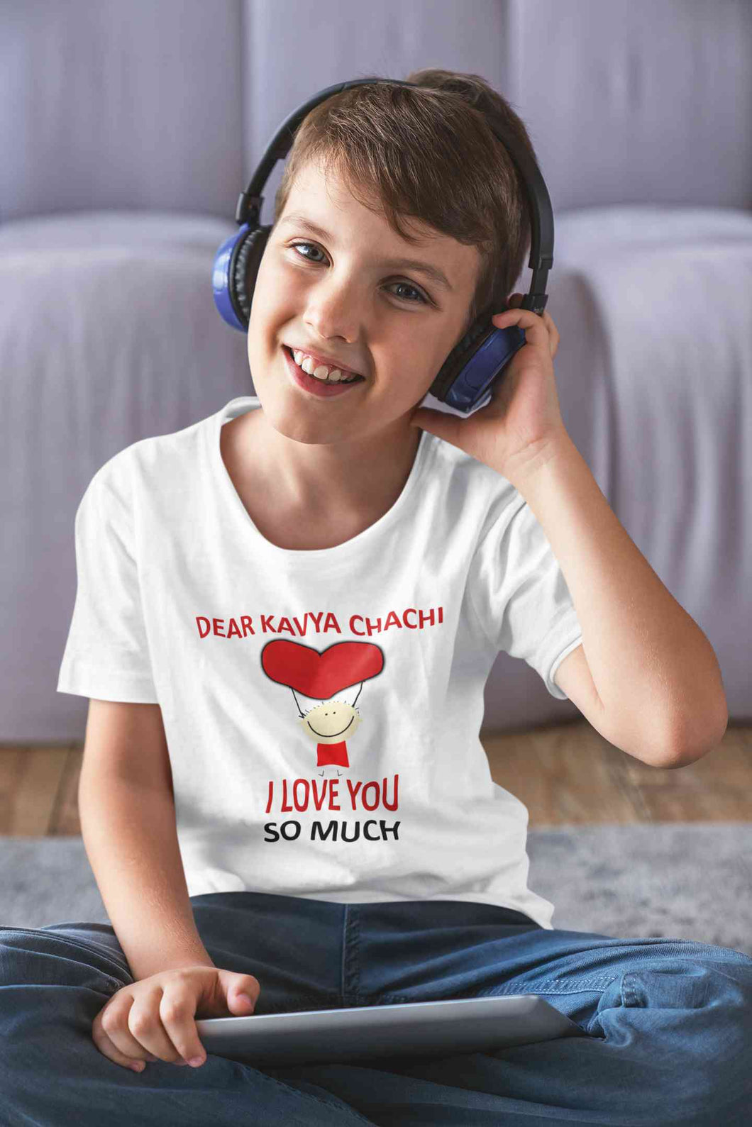 Custom Name I love My Chachi So Much Half Sleeves T-Shirt for Boy-KidsFashionVilla