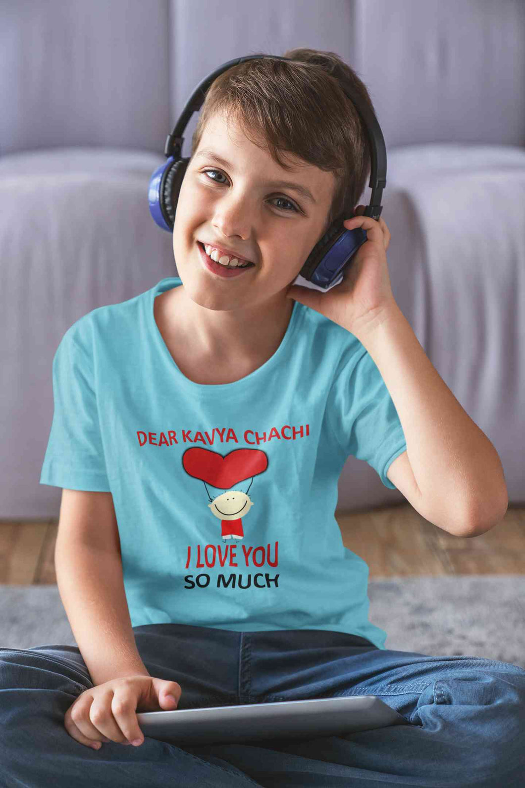 Custom Name I love My Chachi So Much Half Sleeves T-Shirt for Boy-KidsFashionVilla