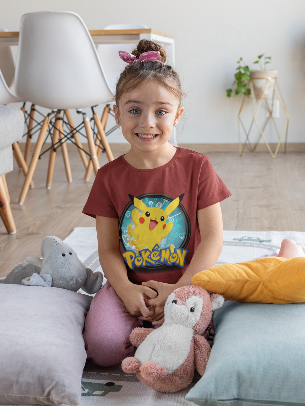 Cute Cartoon Half Sleeves T-Shirt For Girls -KidsFashionVilla