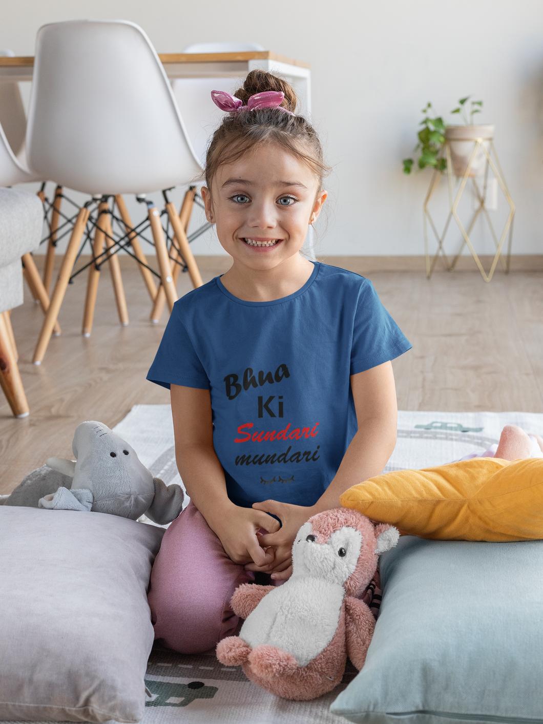 Bhua Ki Sundari Mundari Half Sleeves T-Shirt For Girls -KidsFashionVilla