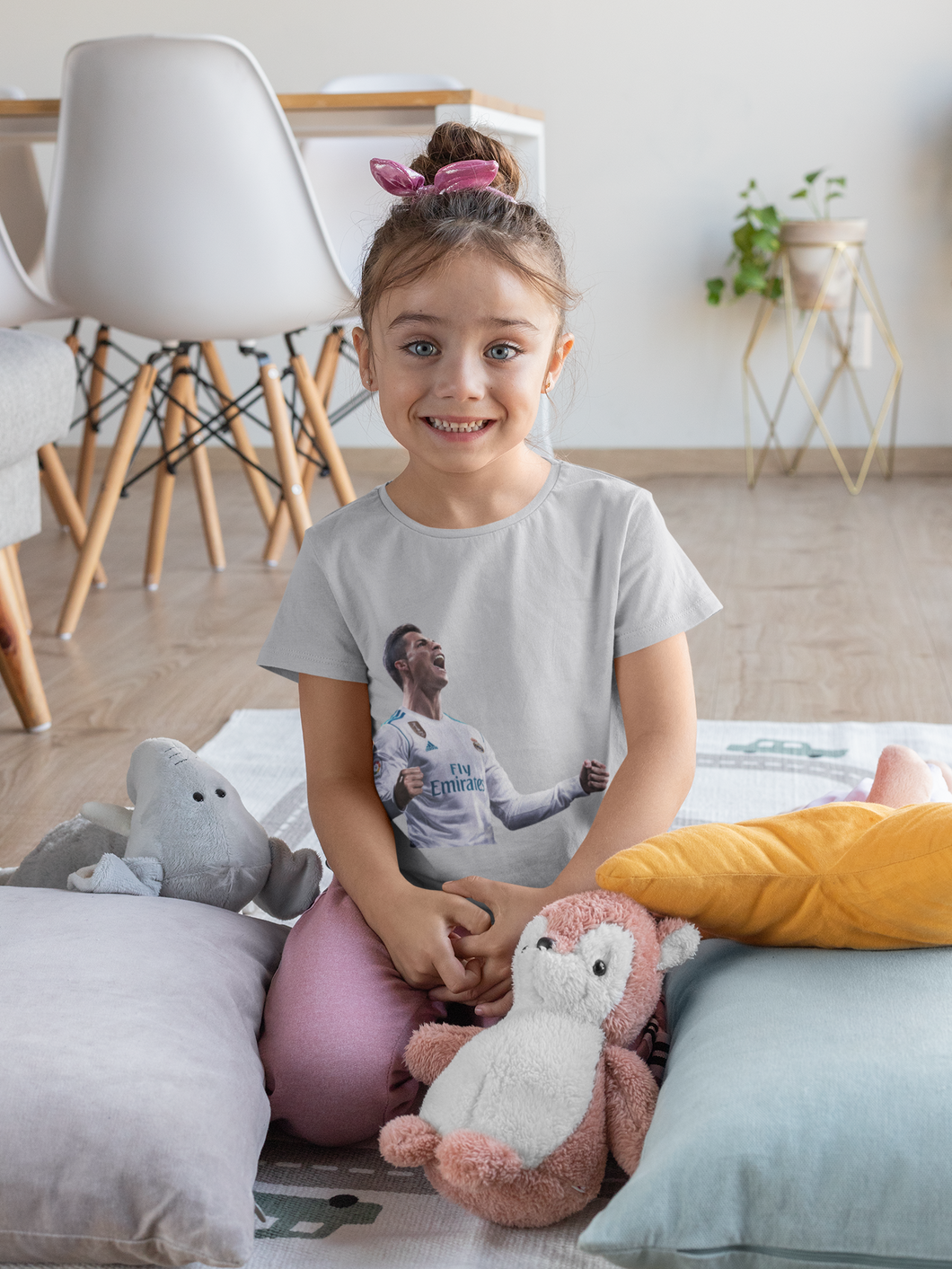 Ronaldo Half Sleeves T-Shirt For Girls -KidsFashionVilla