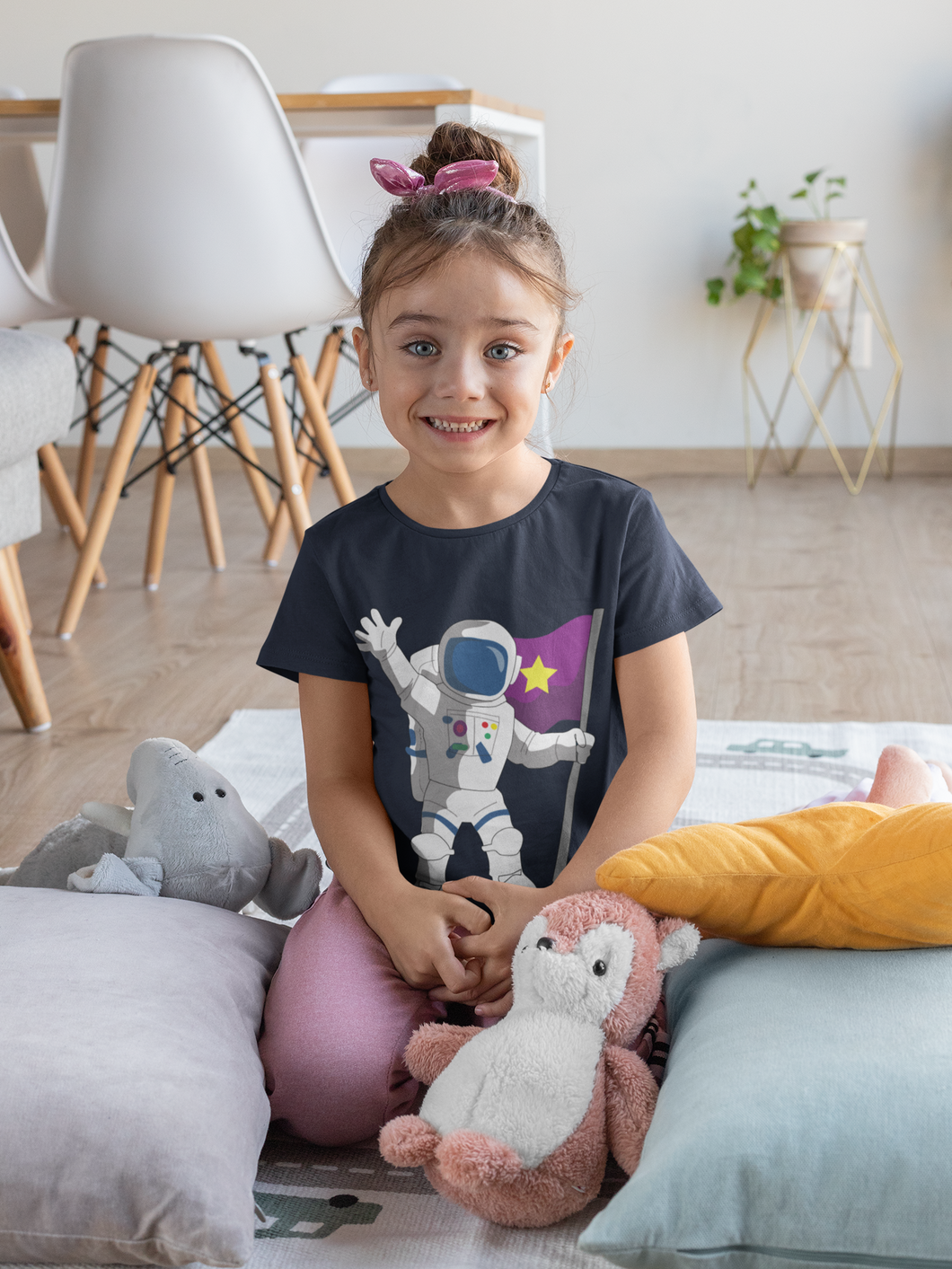 Future Astronaut Half Sleeves T-Shirt For Girls -KidsFashionVilla