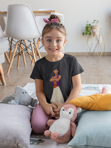 Cute Cartoon Half Sleeves T-Shirt For Girls -KidsFashionVilla