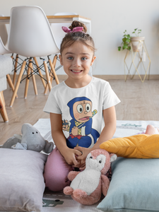 Cute Cartoon Half Sleeves T-Shirt For Girls -KidsFashionVilla