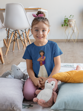Load image into Gallery viewer, Cute Cartoon Half Sleeves T-Shirt For Girls -KidsFashionVilla
