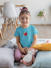 Load image into Gallery viewer, 8 Bit Heart Minimals Half Sleeves T-Shirt For Girls -KidsFashionVilla
