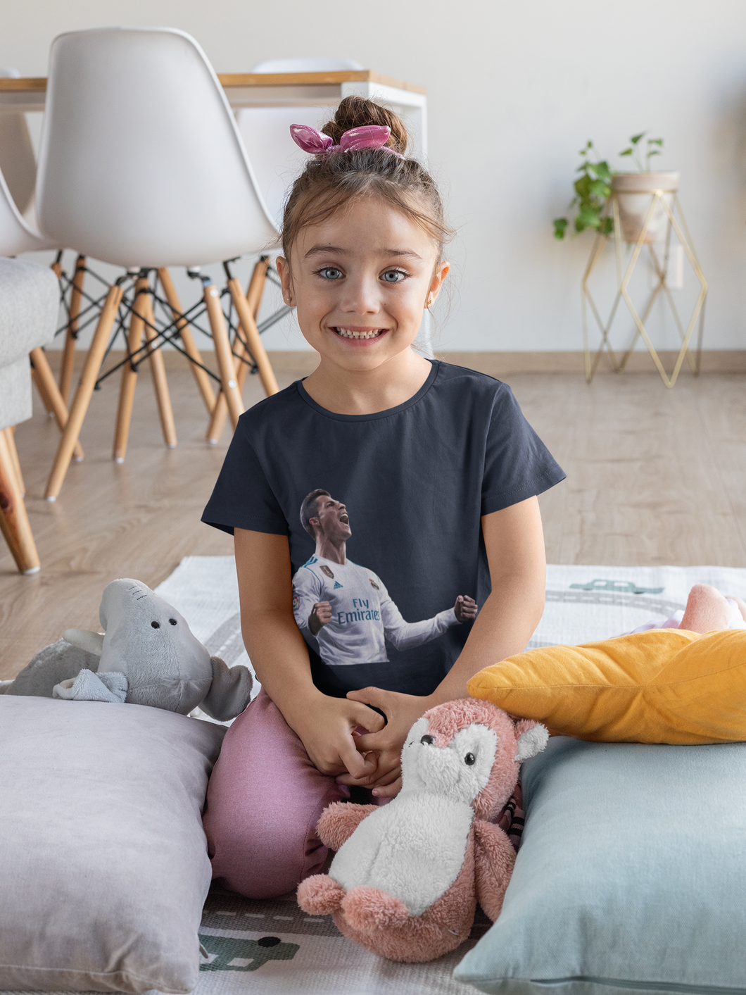 Ronaldo Half Sleeves T-Shirt For Girls -KidsFashionVilla