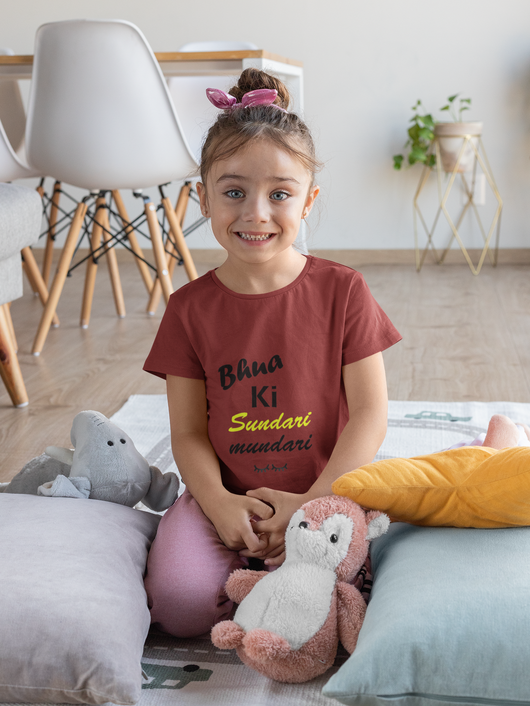 Bhua Ki Sundari Mundari Half Sleeves T-Shirt For Girls -KidsFashionVilla