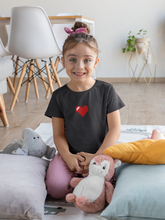 Load image into Gallery viewer, 8 Bit Heart Minimals Half Sleeves T-Shirt For Girls -KidsFashionVilla
