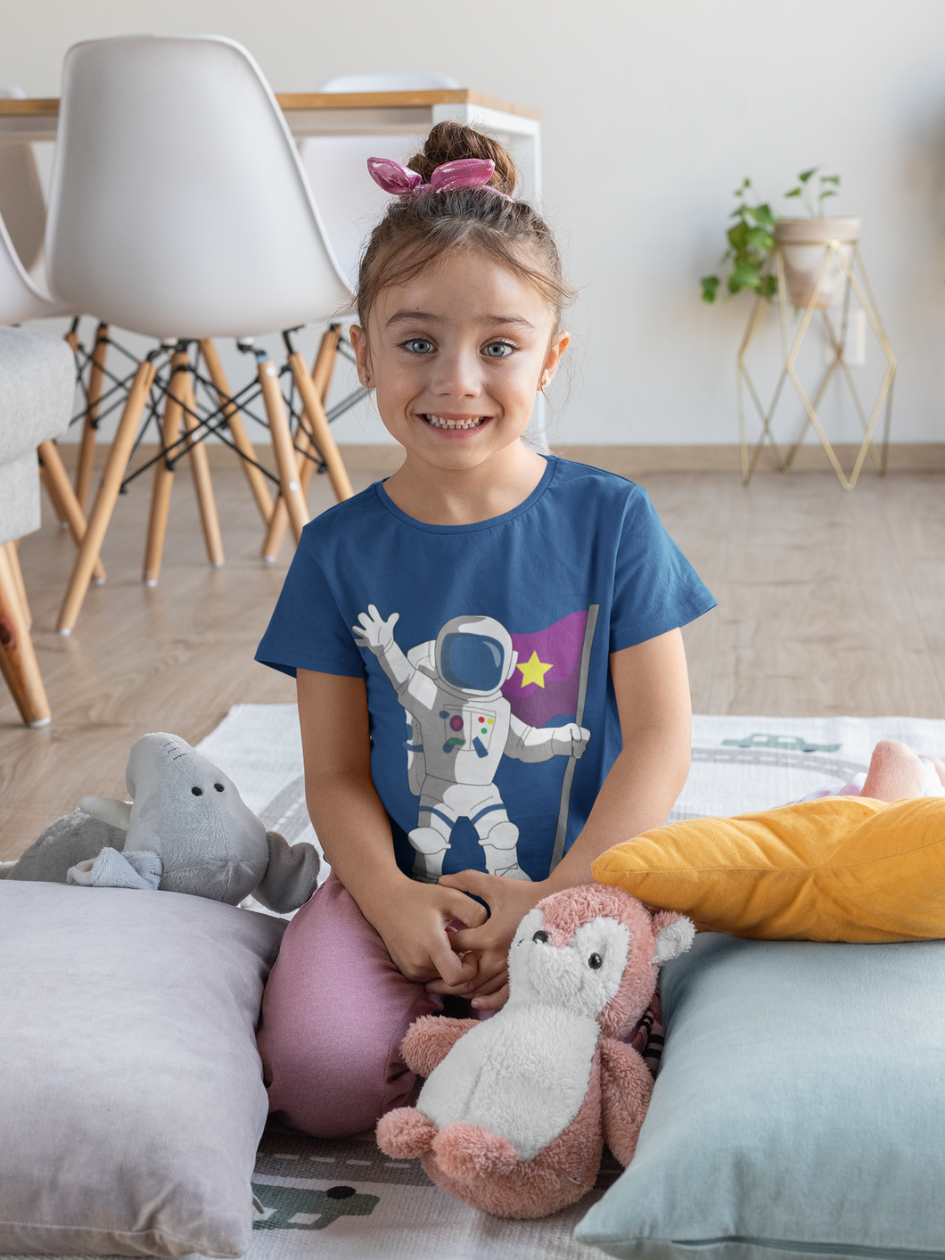 Future Astronaut Half Sleeves T-Shirt For Girls -KidsFashionVilla