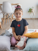 Load image into Gallery viewer, 8 Bit Heart Minimals Half Sleeves T-Shirt For Girls -KidsFashionVilla
