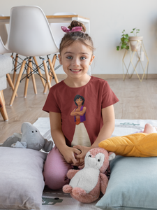 Cute Cartoon Half Sleeves T-Shirt For Girls -KidsFashionVilla