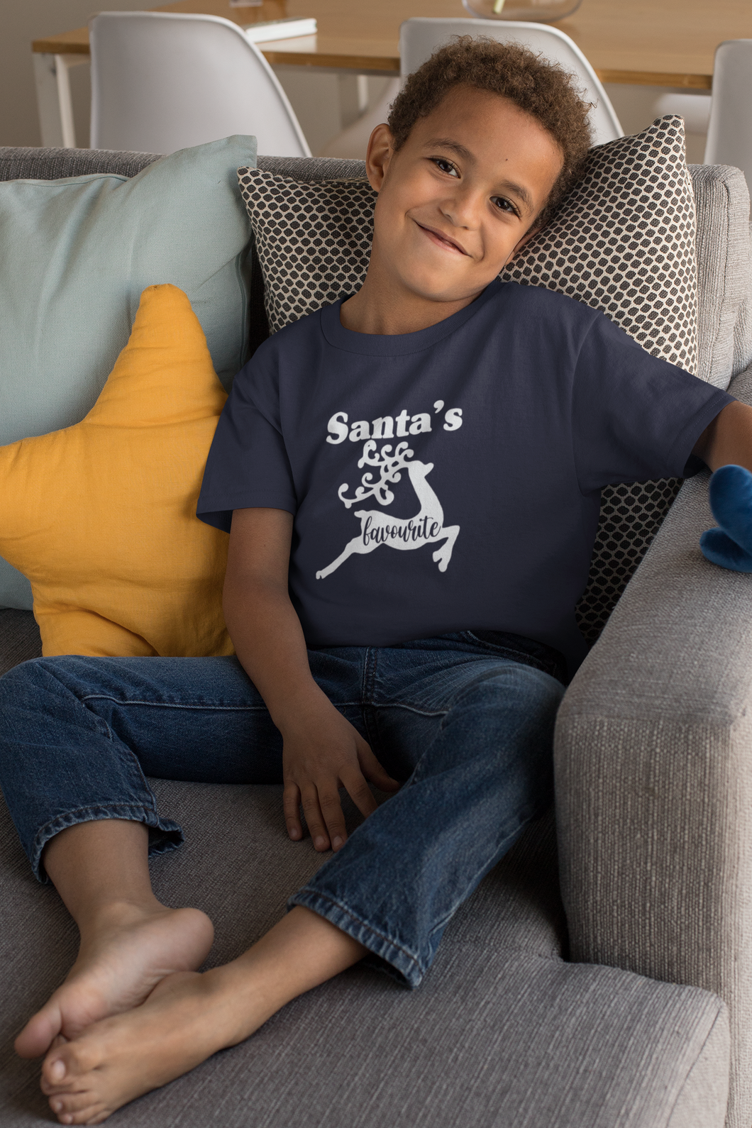 Santas Favorite Christmas Half Sleeves T-Shirt for Boy-KidsFashionVilla