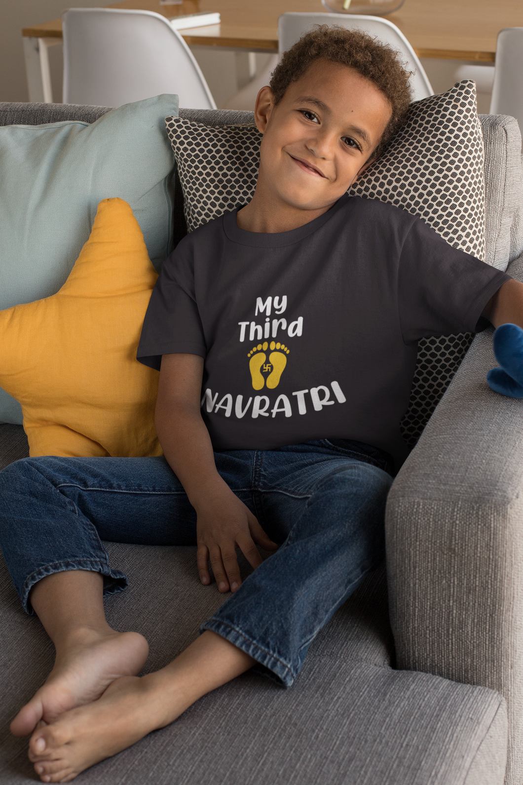 My Third Navratri Half Sleeves T-Shirt for Boy-KidsFashionVilla