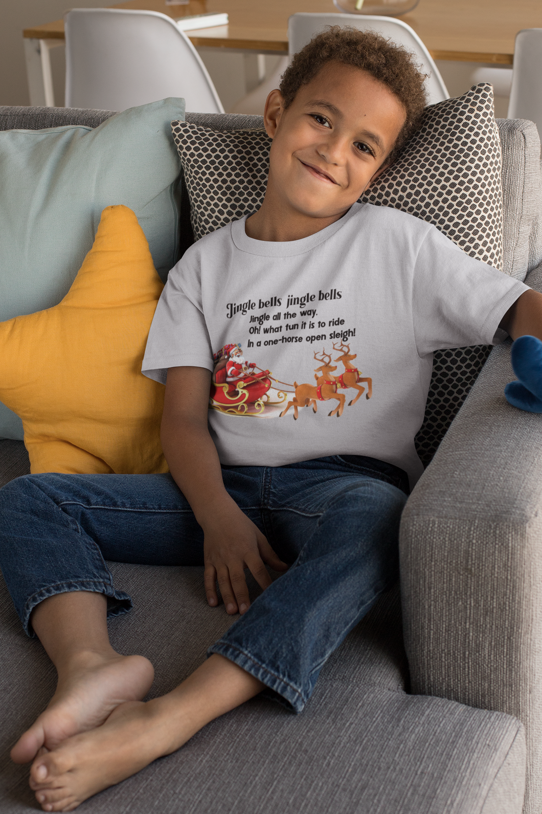 Jingle Bells Poem Half Sleeves T-Shirt for Boy-KidsFashionVilla