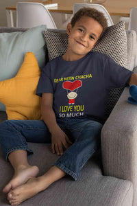 Custom Name I love My Chacha So Much Half Sleeves T-Shirt for Boy-KidsFashionVilla