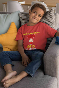 Custom Name I love My Chacha So Much Half Sleeves T-Shirt for Boy-KidsFashionVilla