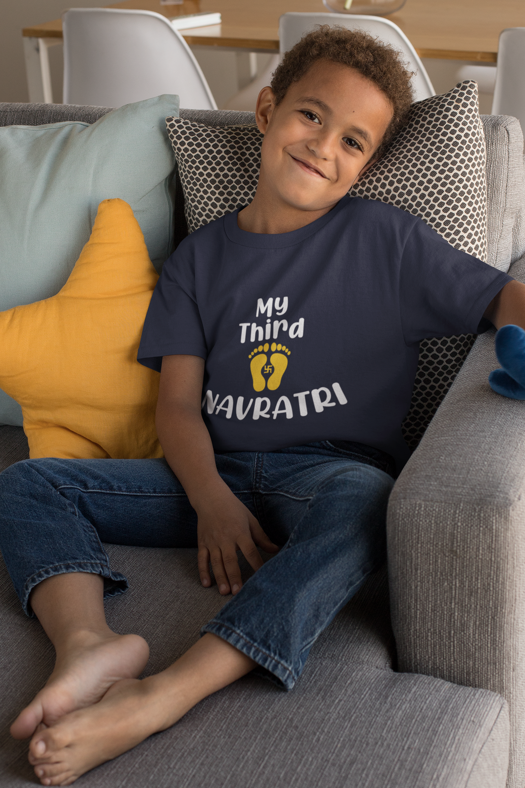 My Third Navratri Half Sleeves T-Shirt for Boy-KidsFashionVilla
