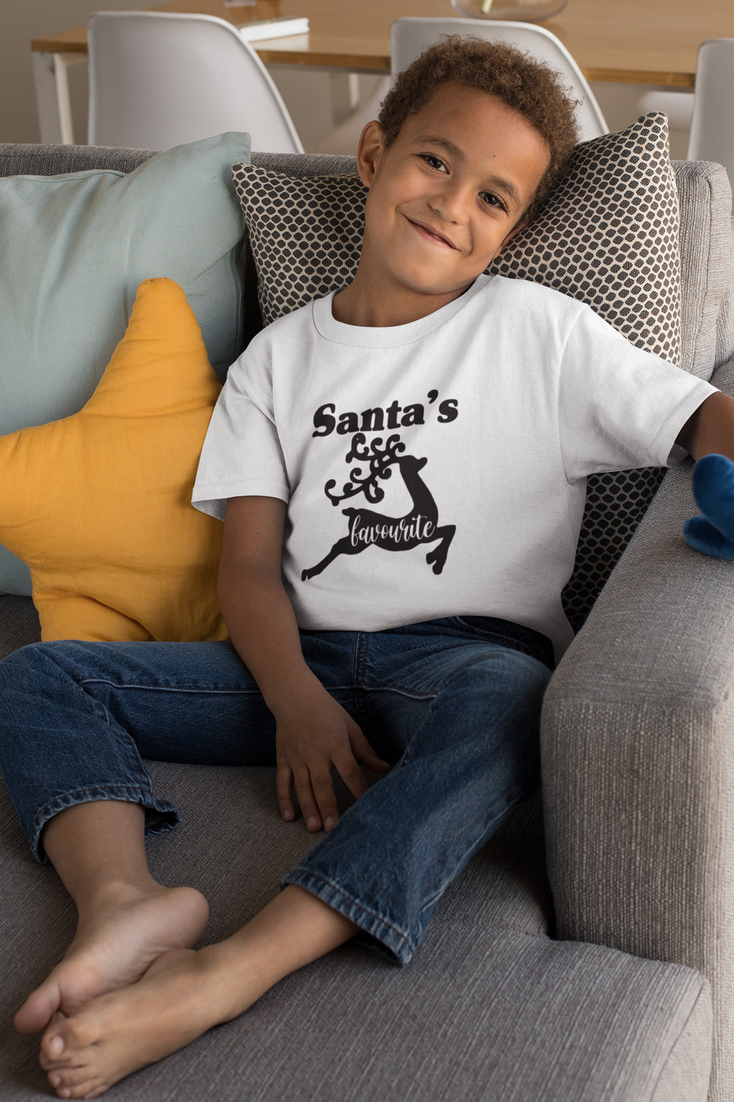 Santas Favorite Christmas Half Sleeves T-Shirt for Boy-KidsFashionVilla