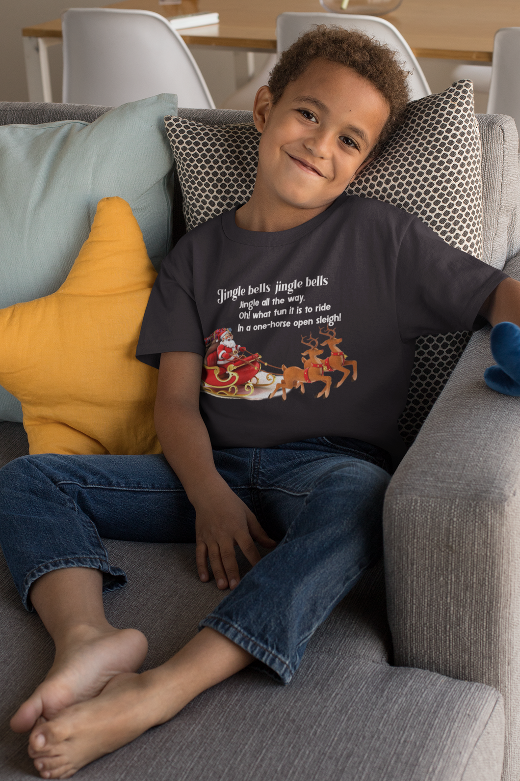 Jingle Bells Poem Half Sleeves T-Shirt for Boy-KidsFashionVilla